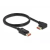 Kabel DisplayPort DeLOCK 87044 8K 60Hz 1m wtyk prosty na wtyk 90° lewy kątowy