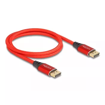 Kabel DisplayPort DeLOCK 16K 60 Hz 1 m czerwony metal