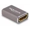 DeLOCK Adapter HDMI żeński na żeński 8K 60 Hz szary metalowy