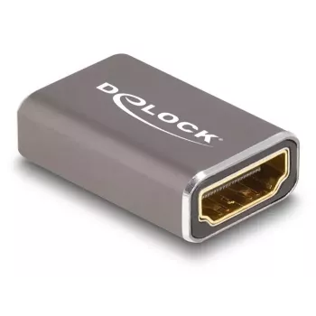 DeLOCK Adapter HDMI żeński na żeński 8K 60 Hz szary metalowy