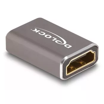 DeLOCK Adapter HDMI żeński na żeński 8K 60 Hz szary metalowy