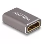 DeLOCK Adapter HDMI żeński na żeński 8K 60 Hz szary metalowy