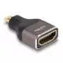 Adapter DeLOCK HDMI Micro-D męski na A żeński 8K 60 Hz szary metalowy