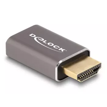 DeLOCK Adapter HDMI męski na żeński 8K 60 Hz szary metal