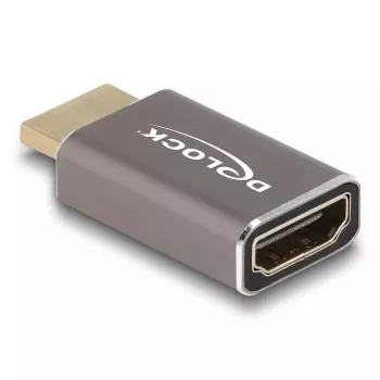 DeLOCK Adapter HDMI męski na żeński 8K 60 Hz szary metal