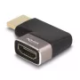 Adapter DeLOCK HDMI męski na żeński 90° kątowy w prawo 8K 60 Hz szary metal