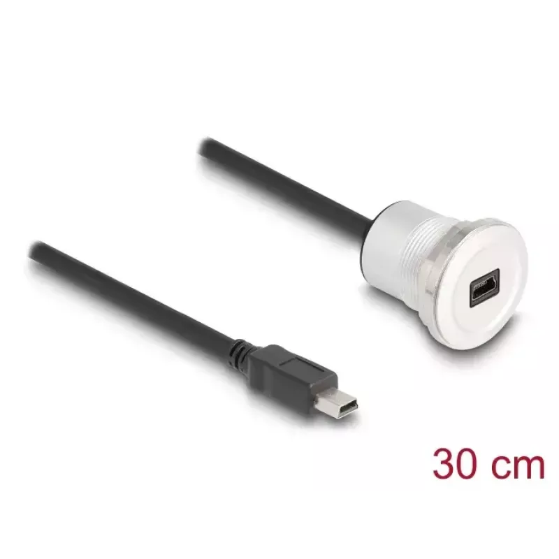 Kabel USB DeLOCK 88186 0,3 m Mini-USB B Czarny Srebrny