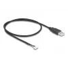 Kabel DELOCK USB 2.0 0,6 m USB A – 5-pinowa kostka zaciskowa, czarny
