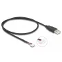 Kabel DELOCK USB 2.0 0,6 m USB A – 5-pinowa kostka zaciskowa, czarny