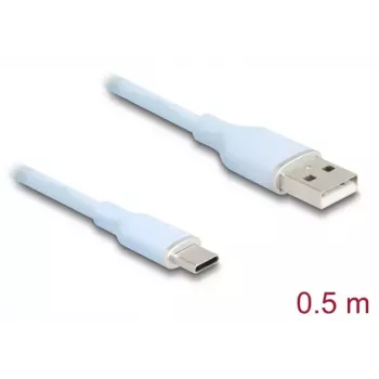 Kabel USB DeLOCK 81221 USB 2.0 0,5 m USB A USB C Niebieski