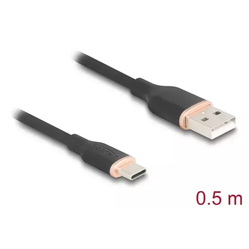 Kabel USB DeLOCK 81225 0.5m USB A USB C czarny