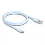 Kabel USB DeLOCK USB 2.0 1 m USB A USB C niebieski 81222
