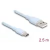 Kabel USB DeLOCK USB 2.0 2,5 m USB A USB C niebieski