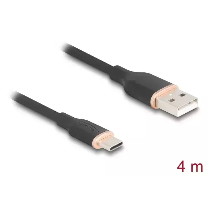 Kabel USB DeLOCK USB 2.0 4m USB A USB C czarny 81228