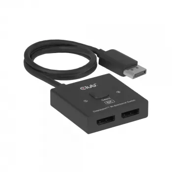 DisplayPort 2-w-1 Dwukierunkowy przełącznik CLUB3D CSV-1009 — 2x wyjścia DisplayPort, 8K@60Hz, czarny
