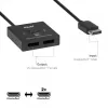 DisplayPort 2-w-1 Dwukierunkowy przełącznik CLUB3D CSV-1009 — 2x wyjścia DisplayPort, 8K@60Hz, czarny