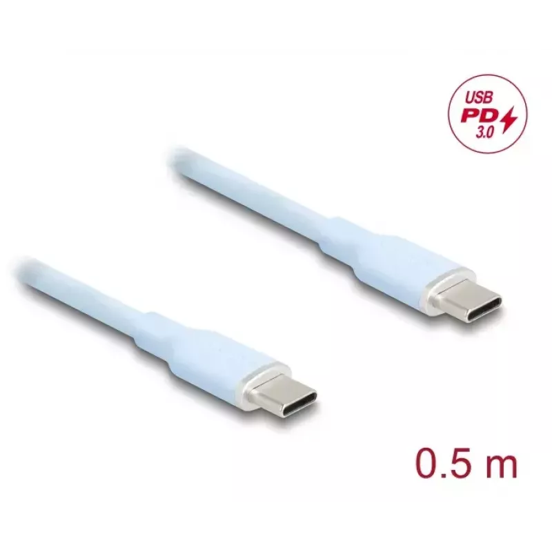Kabel USB DeLOCK 81233 USB 2.0 0.5m USB C niebieski