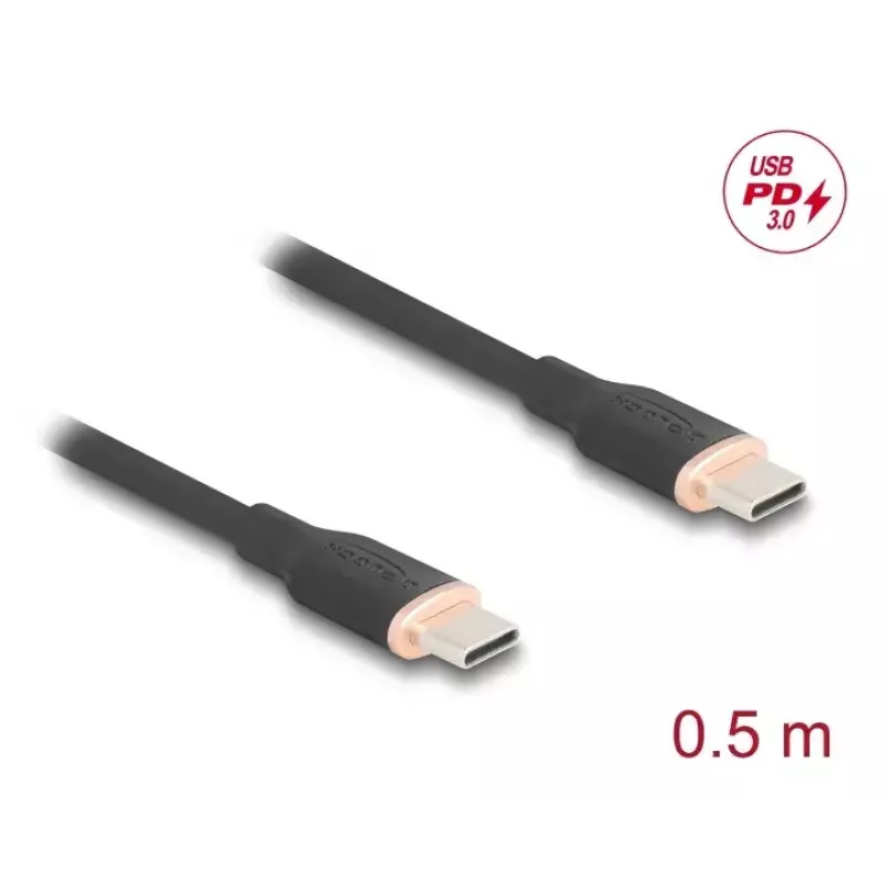 Kabel USB DeLOCK USB 2.0 0,5 m USB-C czarny 81237