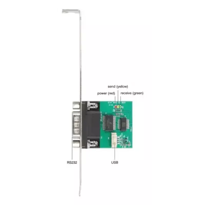 DELOCK 90582 Konwerter/repeater/izolator szeregowy USB 2.0 na RS-232, FTDI FT231XS, zielona stal nierdzewna