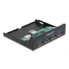 DeLOCK Wewnętrzny koncentrator USB 3.2 Gen 1 3,5 cala 4 porty Czarny