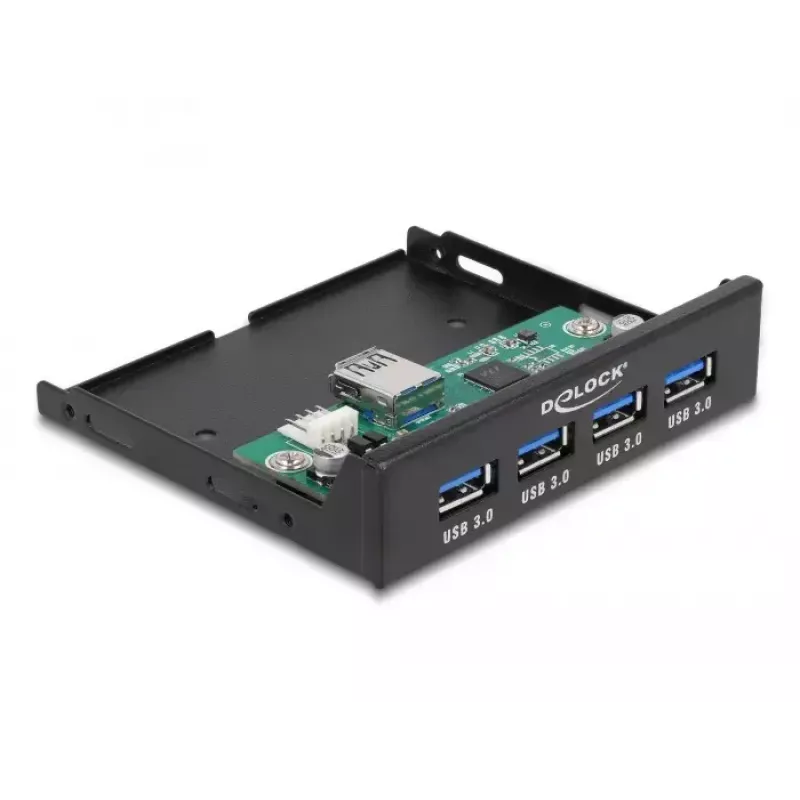 DeLOCK Wewnętrzny koncentrator USB 3.2 Gen 1 3,5 cala 4 porty Czarny