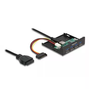 DeLOCK Wewnętrzny koncentrator USB 3.2 Gen 1 3,5 cala 4 porty Czarny