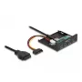 DeLOCK Wewnętrzny koncentrator USB 3.2 Gen 1 3,5 cala 4 porty Czarny
