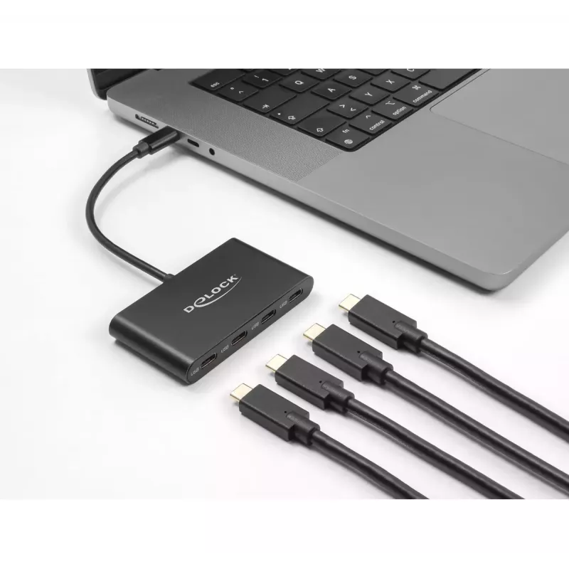 Delock 64129 Hub USB 3.2 Gen 2 Type-C 5000 Mbit/s Czarny