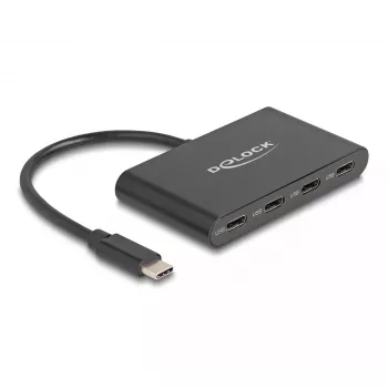 Delock 64129 Hub USB 3.2 Gen 2 Type-C 5000 Mbit/s Czarny