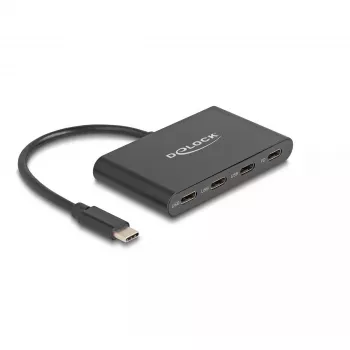 DeLOCK USB 3.2 Gen 1 USB Type-C Hub 3 x USB Type-C żeński 1 x USB Type-C PD 100W