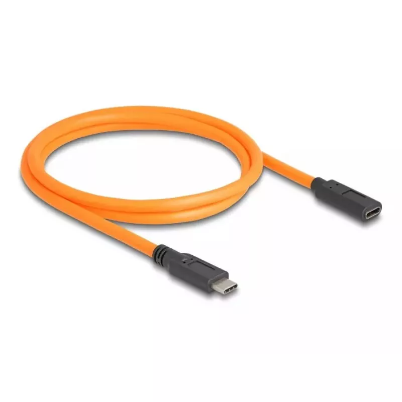 Kabel DeLOCK USB Typu-C męski na żeński Typu-C 1m 5Gbps pomarańczowy