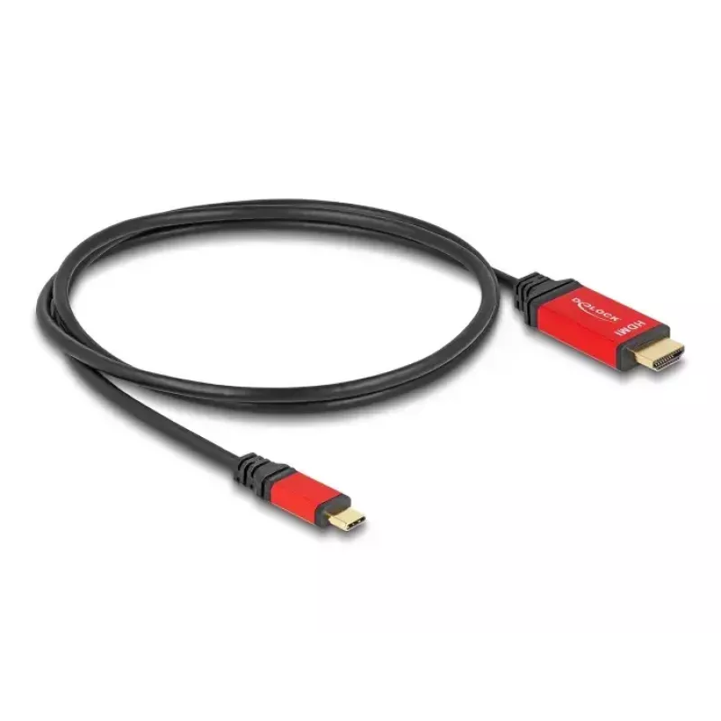Kabel DeLOCK USB Type-C do HDMI DP Alt Mode 8K 60 Hz HDR 1 m czerwony