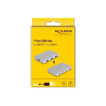 DeLOCK Hub USB 7 portów 4 x USB Type-C 3 x USB Type-A PD 82W