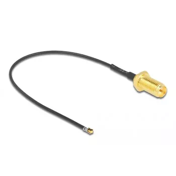 Kabel koncentryczny DeLOCK 12654 0,1 m RP-SMA MHF 4L LK Czarny