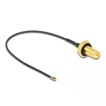 Kabel koncentryczny DeLOCK 12655 0,1 m RP-SMA MHF 4L LK czarny
