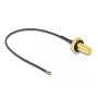 Kabel koncentryczny DeLOCK 12655 0,1 m RP-SMA MHF 4L LK czarny