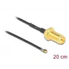 Kabel koncentryczny DeLOCK 12656 0.2 m RP-SMA MHF 4L LK czarny