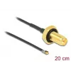 Kabel koncentryczny DeLOCK 12657 0.2 m RP-SMA MHF 4L LK Czarny