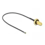 Kabel koncentryczny DeLOCK 12657 0.2 m RP-SMA MHF 4L LK Czarny