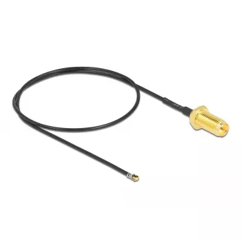 Kabel koncentryczny DeLOCK 12658 0.35 m RP-SMA MHF 4L LK Czarny
