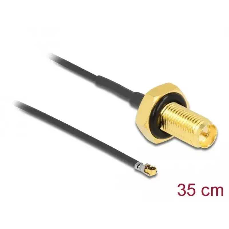 Kabel koncentryczny DeLOCK 12659 0,35 m RP-SMA MHF 4L LK czarny