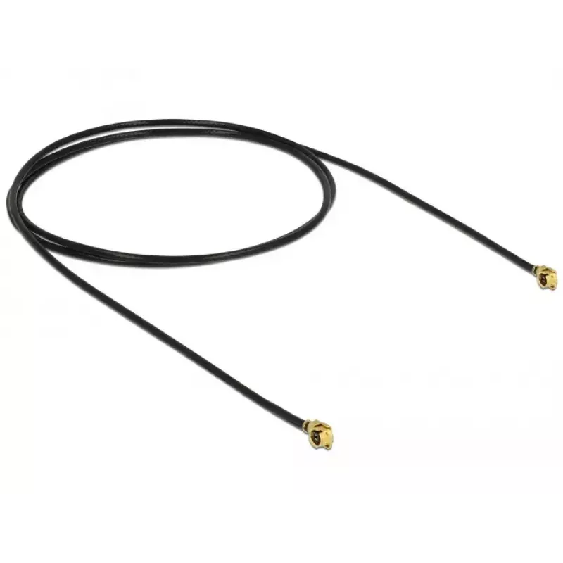 Kabel koncentryczny DeLOCK 89611 0.5 m MHF (I-PEX) Czarny Złoty