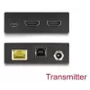 Zestaw przedłużacza KVM DELOCK 65957 — nadajnik i odbiornik HDMI i USB, przewodowy, do 70 m, 18 Gbit/s, 600 MHz, czarny