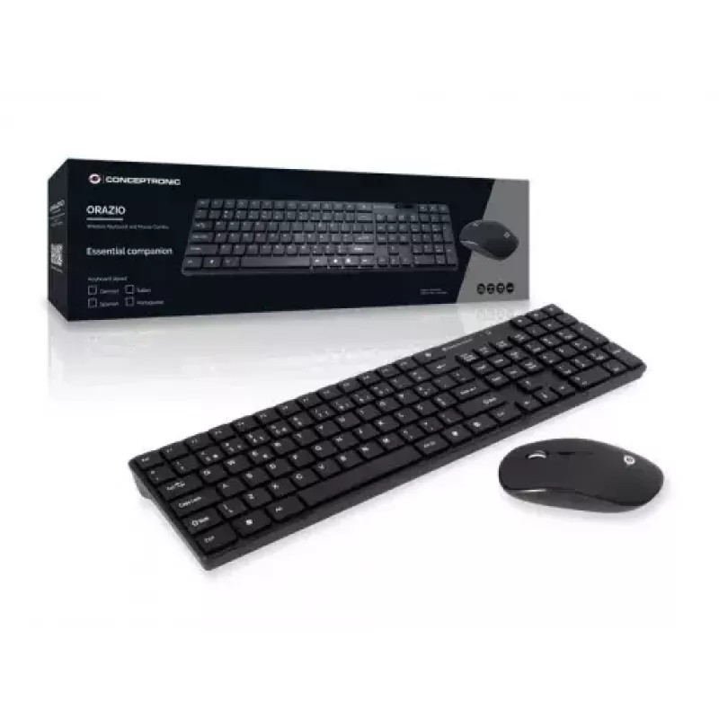 Conceptronic Orazio klawiatura Mysz w zestawie Dom RF Bezprzewodowa QWERTY Portugalska Czarny