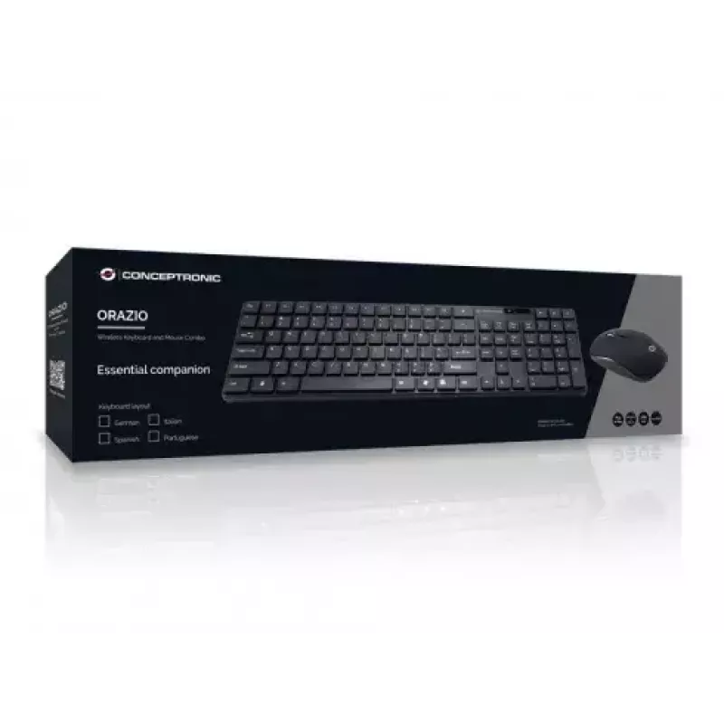 Conceptronic Orazio klawiatura Mysz w zestawie Dom RF Bezprzewodowa QWERTY Portugalska Czarny