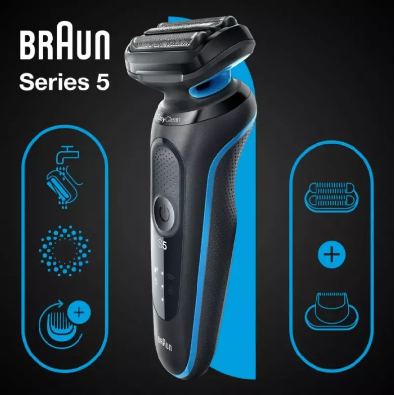 Braun Series 5 51-B1820s Golarka foliowa Czarny, Niebieski