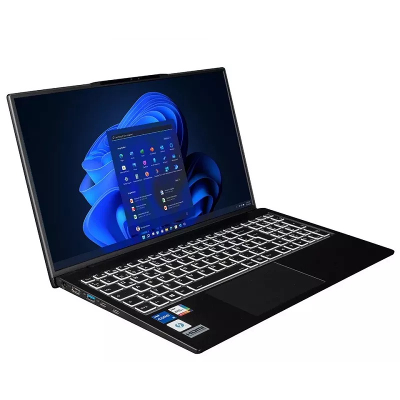 bluechip TRAVELline B15W57 Intel® Core™ i5-1335U Procesor / 4,60 GHz, Windows 11 Pro, 15,6-calowy matowy panel IPS, 1920 x 1080, 16 GB DDR5, 500 GB NVMe SSD, Intel® WiFi 6 AX211 2×2, Bluetooth 5.3, Gigabit Ethernet, Intel® Iris® Xe Graphics, Thunderbolt™ 4 przez port Type-C