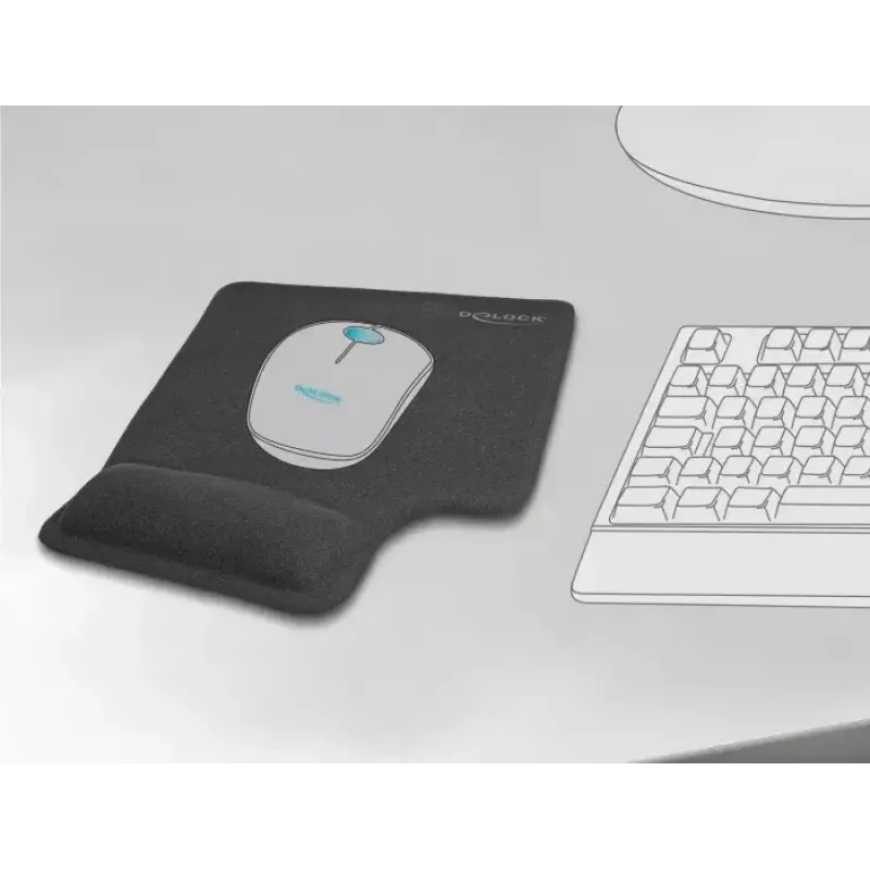 DeLOCK Ergonomiczna podkładka pod mysz z poduszką żelową dla leworęcznych czarna