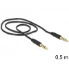 Kabel audio DeLOCK 3,5 mm – 3,5 mm 0,5 m czarny
