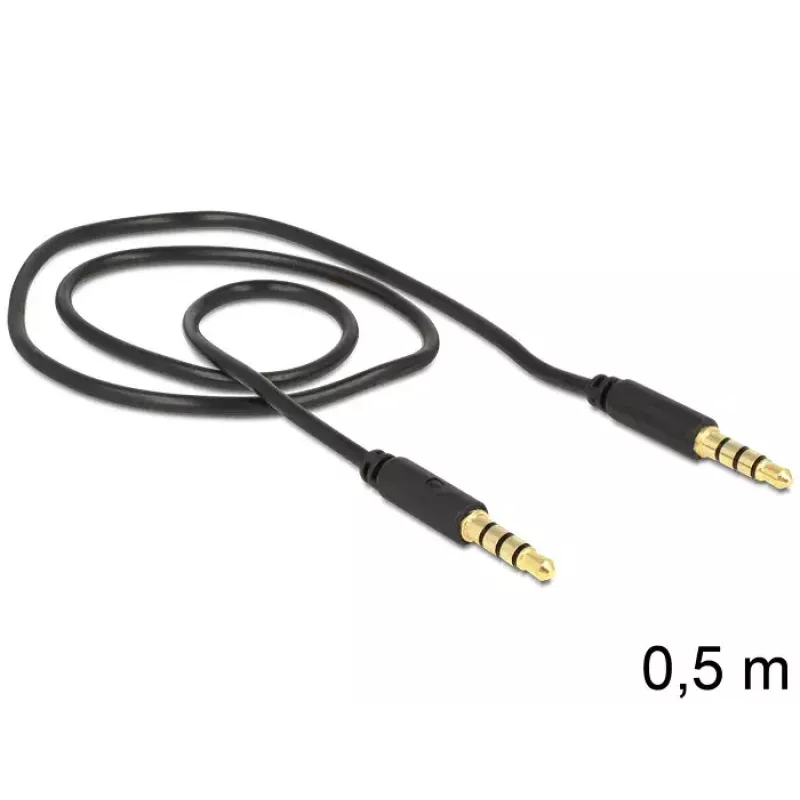 Kabel audio DeLOCK 3,5 mm – 3,5 mm 0,5 m czarny